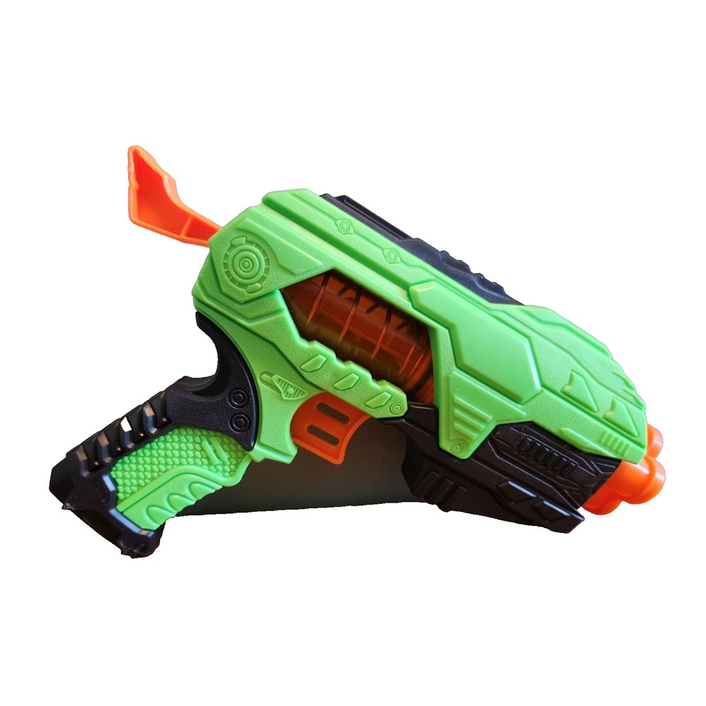 Adventure Force Quad-Shot Dart Blaster 4-Barrel Foam Gun Green Black Works Toy
